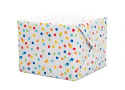 PAPIER D'EMBALLAGE CADEAU - POIS ARC-EN-CIEL
